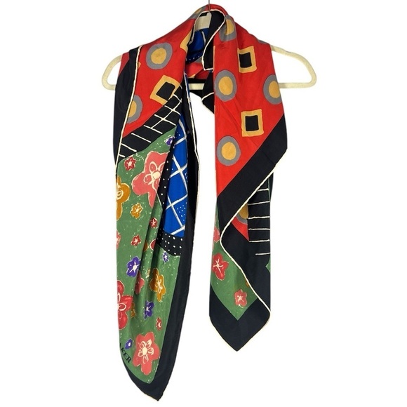 Aker Odullu Seri Abstract Geometric Artsy Colorful Scarf - Picture 1 of 9
